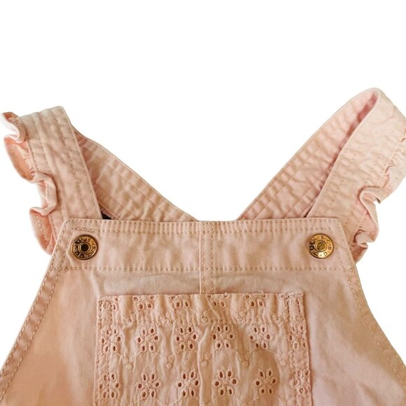 BCBG Girls Toddler Overall Romper Pink Eyelet Size 2T - Picture 6 of 7
